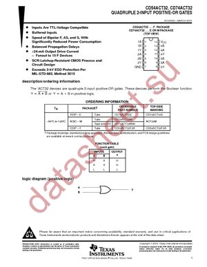 CD74ACT32QM96G4Q1 datasheet  